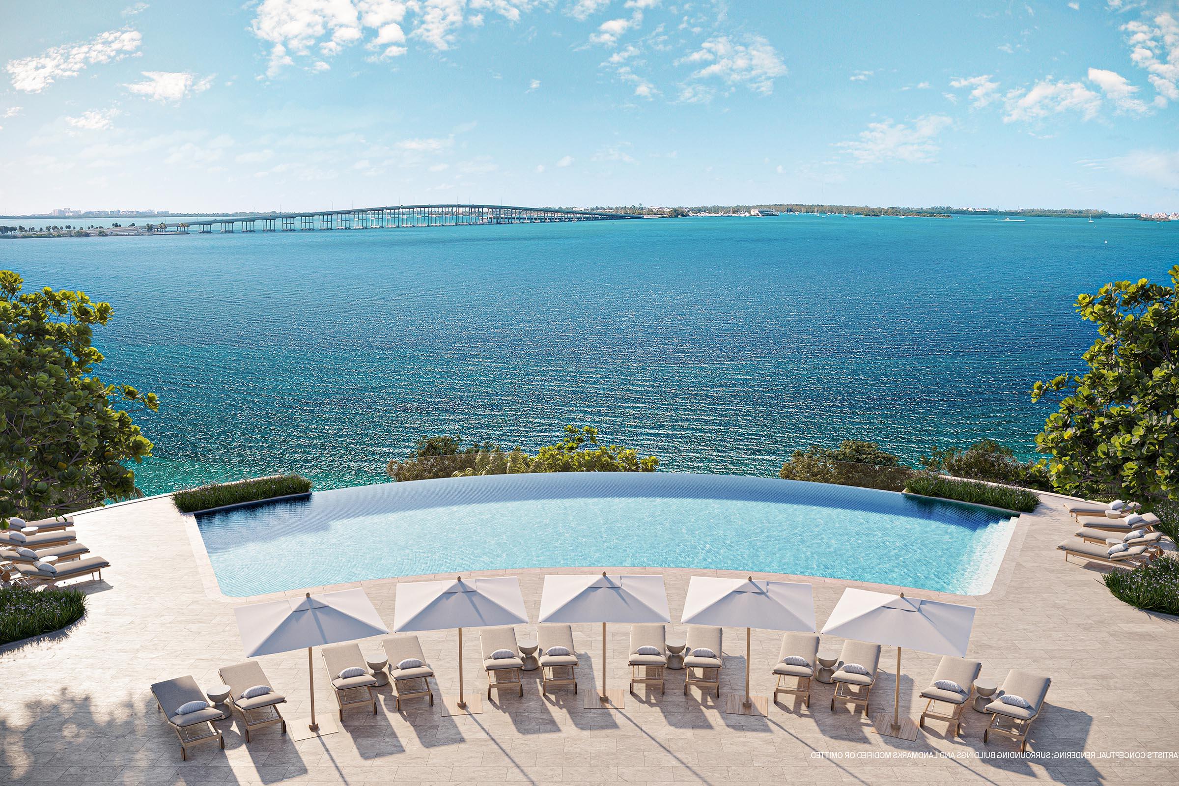 St Regis Residences Miami Pool的渲染图